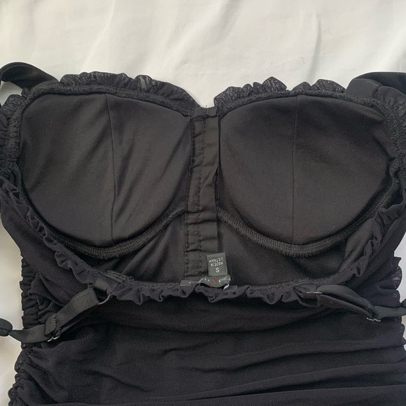 Bustier Corset Crop Top in Black Moa Moa - Picture 5 of 9